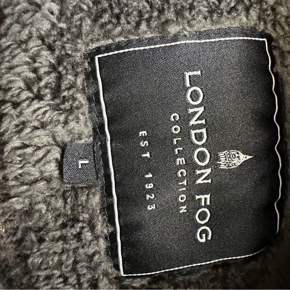 London Fog Mens Quarter Zip Herringbone Fleece Pullover Fleece Lined Large - Picture 4 of 4
